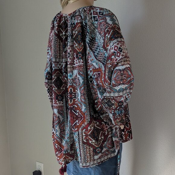 Miss Me Blouse Women's Small Colorful Peasant Relaxed Tunic Take A Chance Top - Picture 7 of 15